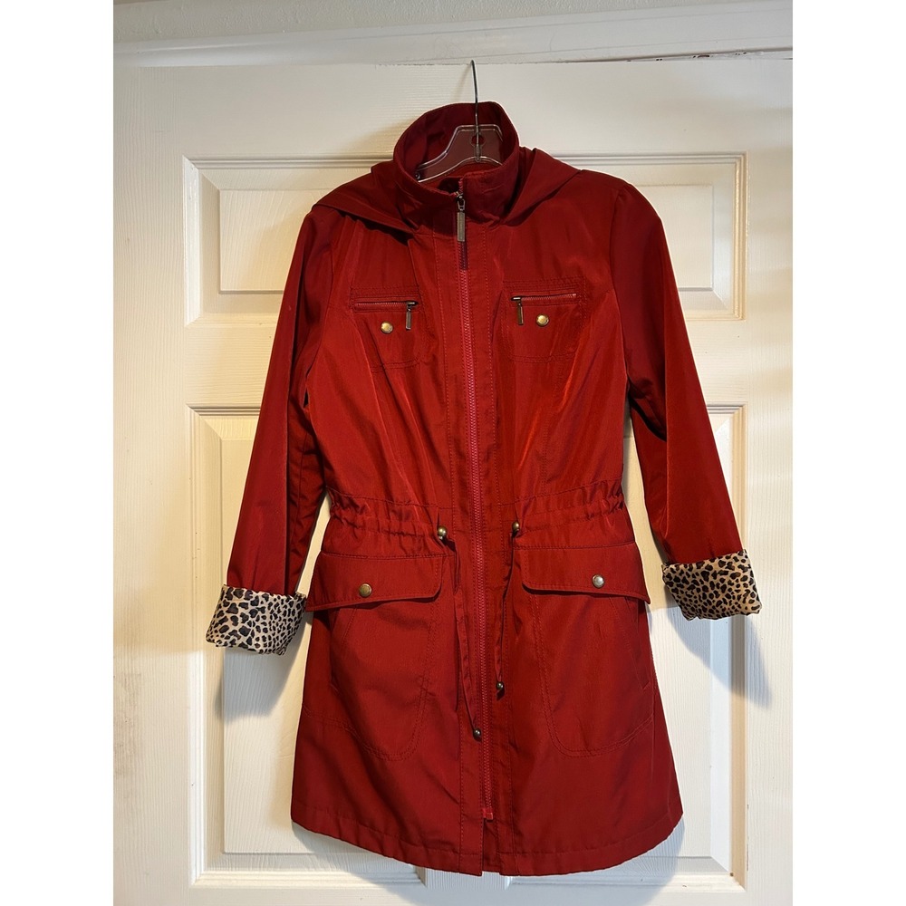 leopard print lining and adjustable waste Liz Clayborne Feild Jacket